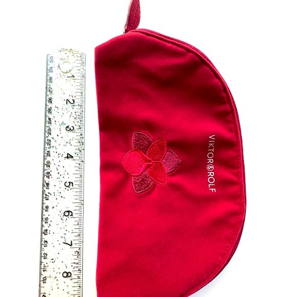 3172 DESIGNER VIKTOR AND ROLF RUBY ORCHID FABRIC BAG MAKEUP COSMETIC BAG - Picture 4 of 5